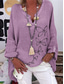 cheap Shirts-Women&#039;s Cotton Linen Shirts Butterfly Basic Casual Long Sleeve Shirt Collar Regular Tops Daily Print White Pink Navy Blue Purple Green Summer Fall