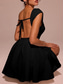 cheap Plain Dress-Women&#039;s Mini Dress Fit And Flare Dress Elegant Party Cocktail Wedding Outdoor Party Regular Fit Solid Color Sleeveless Crew Neck Black White Wine Summer