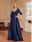 cheap BLACK-A-Line Quinceanera Dresses Elegant Dress Formal Wedding Floor Length Long Sleeve V Neck Polyester with Sequin 2025
