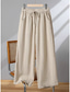 abordables Pantalon uni en coton et lin-Femmes Pantalon sarouel Vacances ancien Style Ethnique Longueur complète Taille haute Uni Confortable Respirabilité Doux Micro-Élastique Formel Vacances Rue Noir Blanche Kaki Beige Été Printemps
