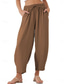 cheap Pants-Women&#039;s Chinos Fashion Streetwear Basic Full Length High Waist Plain Pocket Elastic Waistband Comfy Soft Comfortable Micro-elastic Outdoor Street Blue Brown Khaki Light Blue Summer Spring Loose Fit
