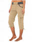 cheap Pants-Women&#039;s Cargo Pants Vacation Fashion Streetwear Calf-Length High Waist Plain Pocket Comfy Soft Comfortable Micro-elastic Outdoor Street Yellow-Brown Black White Orange Summer Regular Fit