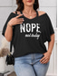 tanie T-shirty w rozmiarze plus-Damskie Duży rozmiar Najfatalniejszy Podkoszulek Graficzny Litera Krótki rękaw W serek Codzienny Codzienny Poliester Lato Wiosna Czarny Khaki