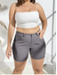 ieftine Pantaloni din bumbac simplu-Pentru femei chinez Pantaloni Scurți De Bază Casual Scurt Talie medie Simplu Buzunar Confort Exterior Micro-elastic Vacanță Stradă Zilnic Negru Mov Trifoi Kaki Vară Fit regulat