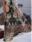 tanie Sukienki boho-Damskie Sukienka maxi Sukienka A line Sukienka z odkrytymi ramionami Urlop Codzienny Styl plażowy Impreza Wyjściowe Plaża Regularny Graficzny W Tureckie Wzory Bez rękawów Kwadratowy dekolt Czarny