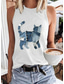 cheap Animals Tank Top-Women&#039;s Tank Top Graphic Dragonfly Stylish Casual Sleeveless Crew Neck Regular Tops Daily Print Black White Pink Navy Blue Blue Summer Spring