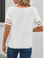 ieftine tricou simplu-Pentru femei Bluză Culoare solidă Stilat Modern Casual Manșon scurt În V Topuri obișnuite Zilnic Plasă Peteci Alb Vară Primăvară