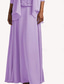 cheap Mom&#039;s Dress Sets-Dress Sets Mother of the Bride Dress Elegant Simple Scoop Neck Ankle Length Chiffon Long Sleeve with Solid Color