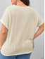 abordables T-shirt grande taille-Femmes Grande taille Hauts T-shirt Couleur Unie Manche Courte Col en V Occasionnel Quotidien Polyester Été Printemps Noir Blanche