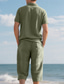 voordelige Vakantie-Voor heren Poloshirts Golfshirt Buiten Alledaagse kleding Revers Korte mouw Modieus Hawaii Effen 2-stuks Zomer Normale pasvorm Zwart Wit Marineblauw Khaki Leger Groen Licht Luchtblauw Poloshirts
