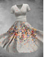 preiswerte Blumenkleid-Damen Midikleid Shiftkleid Sommerkleid Urlaub Lässig Täglich Normale Passform Blumen Grafik Kurzarm V Ausschnitt Hellgrün Blau Grün Beige Sommer Frühling