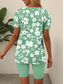 cheap Women’s Short Sets-Women&#039;s Fashion T Shirt Shorts Sets Short Sleeve V Neck Floral Graphic Print Casual Daily Blue Purple Green Summer Loose Fit