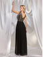 cheap BLACK-A-Line Quinceanera Dresses Elegant Dress Formal Wedding Floor Length Sleeveless V Neck Chiffon V Back with Pleats 2025