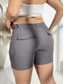 ieftine Pantaloni din bumbac simplu-Pentru femei chinez Pantaloni Scurți De Bază Casual Scurt Talie medie Simplu Buzunar Confort Exterior Micro-elastic Vacanță Stradă Zilnic Negru Mov Trifoi Kaki Vară Fit regulat