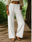 abordables Pantalon uni en coton et lin-Femmes Pantalon sarouel Vacances ancien Style Ethnique Longueur complète Taille haute Uni Confortable Respirabilité Doux Micro-Élastique Formel Vacances Rue Noir Blanche Kaki Beige Été Printemps