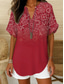 cheap Boho Tops-Women&#039;s Boho Shirt Floral Graphic Bohemia Active Vintage Short Sleeve V Neck Regular Tops Daily Holiday Beach Wear Red Blue Purple Beige Summer Spring