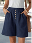 voordelige Bodems-Dames Imitatie katoenlinnen Korte broek Zomer korte broeken Strandshorts Vakantie Modieus Basic Korte Hoge taille Effen Trekkoord Zak Breed Been Comfort Voor buiten Micro-elastisch Dagelijks Strand