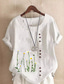 abordables Chemises-Femmes Chemises en coton et lin Fleuri Graphique Élégant ancien Tropical Sans manches Manche Courte Col ras du cou Hauts Réguliers Quotidien Fête Vêtements de vacances Boutons Blanche Jaune Rose