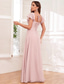 baratos Vestidos para Convidadas de Casamento-Vestidos de casamento vestidos de noiva em A decote quadrado manga curta comprimento de chão vestidos de chiffon para noivas com pregas cor sólida