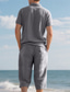 voordelige Vakantie-Voor heren Poloshirts Golfshirt Buiten Alledaagse kleding Revers Korte mouw Modieus Hawaii Effen 2-stuks Zomer Normale pasvorm Zwart Wit Marineblauw Khaki Leger Groen Licht Luchtblauw Poloshirts
