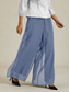 cheap Women&#039;s Dress Pants-Women&#039;s Culottes Wide Leg Straight-Leg Trousers Elegant Stylish Classic Style Full Length Medium Waist Solid Color Elastic Waist Stretchy Wedding Vacation Party Dusty Blue Spring, Fall, Winter, Summer