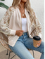 cheap Bomber Jacket-Women&#039;s Bomber Jacket Comfortable Breathable Lace Patchwork Zipper Pocket Elegant Casual Plain Vacation Street Casual Daily Wear Zipper Regular Stand Collar Regular Fit Long Sleeve Outerwear Black