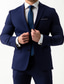 cheap Formal Suits-Men&#039;s Business Suits Burgundy Navy Blue Formal WorkWear Solid Colored Standard Fit 2 Piece Single Breasted Two-buttons