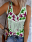 cheap Independence Day Top-Women&#039;s Patriotic  Camisole Tank Top Flag Stylish Casual Sleeveless Sleeveless V Neck Crop Tops Daily Print Purple Green Beige Summer Spring