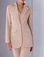 cheap Mom&#039;s Pant Suits-Jumpsuit / Pantsuit 3 Piece Pantsuit Mother of the Bride Tailored Jacket Blazer Elegant Vintage Simple Lapel Floor Length Crepe Stretch Fabric Long Sleeve with Buttons
