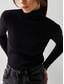 cheap Solid Colors-Women&#039;s Blouse Solid Color Tropical Stylish Casual Long Sleeve Turtleneck Regular Tops Daily Black White Pink Wine Khaki Spring Fall Winter