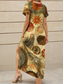 tanie Sukienki boho-Damskie Sukienka midi Codzienne sukienki Sukienka letnia Sukienka A line Letnie sukienki Bohema Urlop Codzienny Plaża Luźna Graficzny Boho Paisley Damask Krótki rękaw W serek Żółty Czerwony Niebieski
