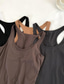 cheap Plain Tank Top-Women&#039;s Camisole Tank Top Solid Color Daily Stylish Casual Sleeveless Scoop Neck Regular Tops Daily Backless Black Light Brown Brown Summer