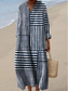 abordables Art &amp; Design Robe-Femmes Robe Midi Robe d&#039;Été Robe trapèze Vacances Occasionnel Chaussures de plage Sortir Graphique Géométrique manche longue Col en V Jaune Rouge Bleu Été Printemps
