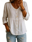cheap Shirts-Women&#039;s Shirt Solid Color Plain Stylish Casual Long Sleeve Shirt Collar Regular Tops Daily Buttons Smocked White Yellow Pink Green Summer Spring