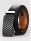 billiga Herrbälten-Herrbälte i äkta läder med automatiskt spänne i kolfiber, justerbart midjeband i klassisk affärsstil för professionella och formella tillfällen