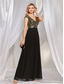 cheap BLACK-A-Line Quinceanera Dresses Elegant Dress Formal Wedding Floor Length Sleeveless V Neck Chiffon V Back with Pleats 2025
