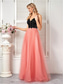 cheap PINK-A-Line Quinceanera Dresses Elegant Dress Formal Wedding Floor Length Sleeveless Spaghetti Strap Tulle Backless with Pleats 2025