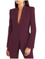 cheap Mom&#039;s Pant Suits-Lavender White Black Two Piece Blazer Pantsuit Mother of the Bride Elegant Vintage Minimalist Lapel Floor Length Stretch Fabric Long Sleeve with Buttons 2025