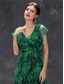 tanie Półformalny / Koktajl-Suknie Quinceanera A-Line Elegancka Suknia Formalna Ślubna Długość do Podłogi Bez Rękawów Dekolt w Kształcie V Chiffon z Kwiatowym Wzorem