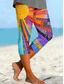 cheap Art&amp;Design Print-Women&#039;s Leggings Capri Pants High Elasticity Vacation Fashion Hawaiian Calf-Length Mid Waist Graphic Patchwork Printing Breathable Soft  Vacation Casual Daily Rainbow Summer Spring Regular Fit