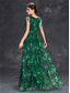 tanie Półformalny / Koktajl-Suknie Quinceanera A-Line Elegancka Suknia Formalna Ślubna Długość do Podłogi Bez Rękawów Dekolt w Kształcie V Chiffon z Kwiatowym Wzorem