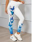 baratos -Mulheres Leggings Elegante Ativo Férias Comprimento total Cintura Alta Gráfico Borboleta Impressão 3D Secagem Rápida Respirabilidade Macio Com Stretch Ao ar livre Casa Casual Rosa claro Azul Verde