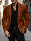 abordables Blazers Clásicos para Hombres-Hombre Blazer de gamuza sintética Trabajo Calle Moda Casual Otoño invierno Ante Sintético Plano Bolsillo Botones Cómodo Botonadura Simple Chaqueta de sport Marrón Color Caquí