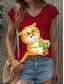 cheap Animals Tank Top-Kayomi Harai Women&#039;s Animal Cat Camisole Tank Top Graphic  Vintage Stylish Classic Sleeveless Short Sleeve V Neck Regular Tops Daily Print Light Blue Summer Spring