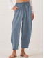 cheap Pants-Women&#039;s Chinos Fashion Streetwear Basic Full Length High Waist Plain Pocket Elastic Waistband Comfy Soft Comfortable Micro-elastic Outdoor Street Blue Brown Khaki Light Blue Summer Spring Loose Fit