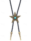 voordelige Heren dassen en vlinderdassen-Western bolo-stropdas voor heren met turquoise middenstuk, antiek brons of zilverkleurig metaal, verstelbaar gevlochten leren koord, vintage cowboy-rodeo-halsdoek voor countryconcerten, bruiloften en dagelijks gebruik