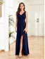 cheap Semi-formal / Cocktail-A-Line Quinceanera Dresses Elegant Dress Formal Wedding Asymmetrical Sleeveless V Neck Sequined with Sequin