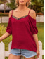 cheap Plain Tops-Women&#039;s Camisole Tank Top Solid Color Daily Casual Half Sleeve Strap Regular Tops Daily Lace Patchwork Black Red Brown Green Summer