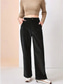 cheap Wide Leg &amp; High Waisted-Women&#039;s Wide Leg Chinos Fashion Casual Full Length High Waist Plain Pocket Comfy Soft Comfortable Micro-elastic Outdoor Street Black Blue Green Coffee Spring Fall Winter Loose Fit