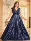 cheap CHAMPAGNE-A-Line Plus Size Dresses Elegant Curve Dress Formal Wedding Floor Length Short Sleeve V Neck Satin Backless with Pleats 2025